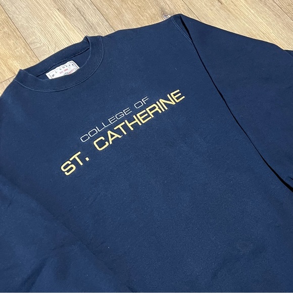 Vintage Made in USA M. J. Soffe Navy Pullover Crewneck Sweater Men’s Size Large - Picture 2 of 6